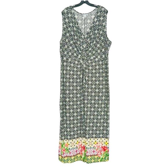 Catherines Plus Size 14 Floral Twisted Front Maxi Dress Sleeveless Stretch - Picture 10 of 10